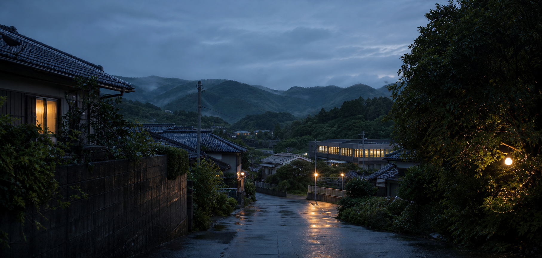 夕暮れの静かな風景